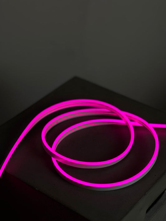 Гибкая неоновая лента Pink 12V/DC – LED шнур, 6x12мм, 9Вт/м