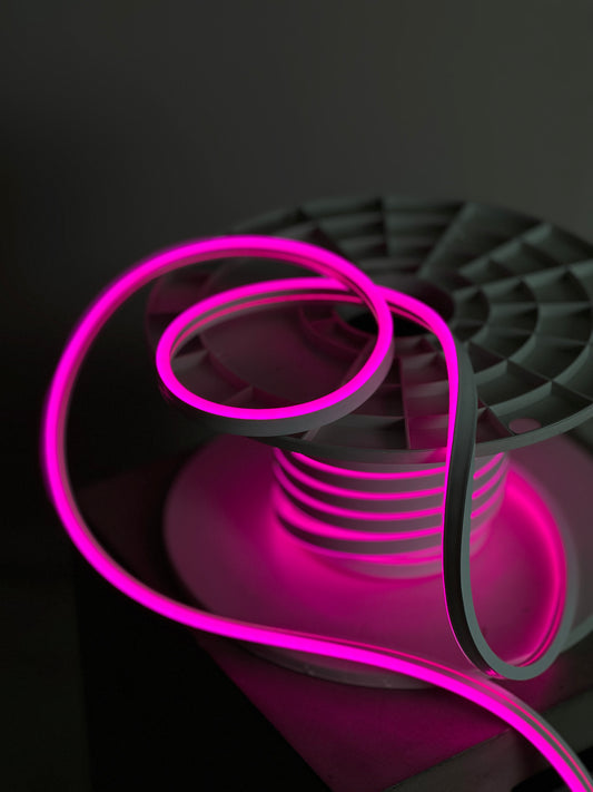 Гибкая неоновая лента Pink 12V/DC – LED шнур, 8x16мм, 9Вт/м