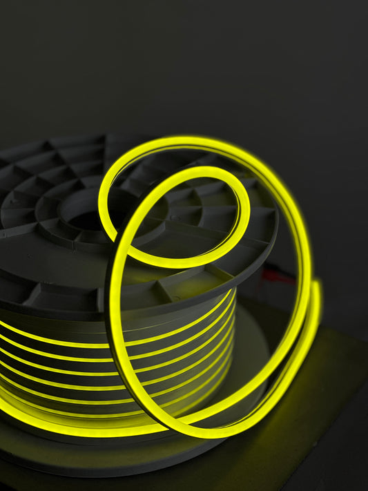 Гибкая неоновая лента Lemon Yellow 12V/DC – LED шнур, 8x16мм, 9Вт/м
