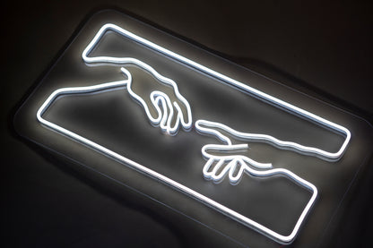 "Michelangelo's Hands" Neon LED Sign