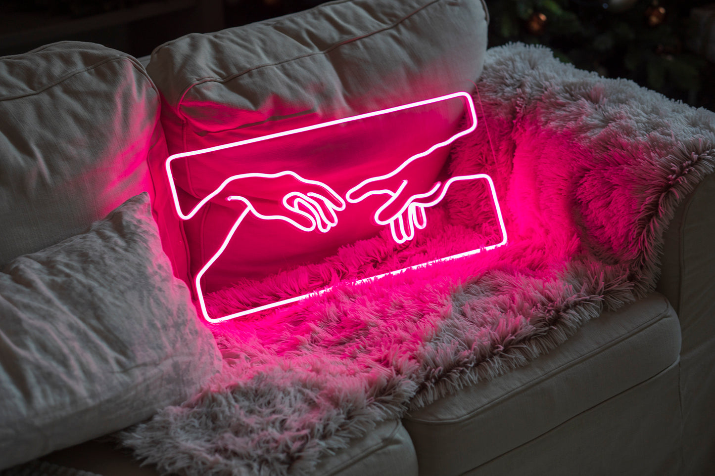 "Michelangelo's Hands" Neon LED Sign