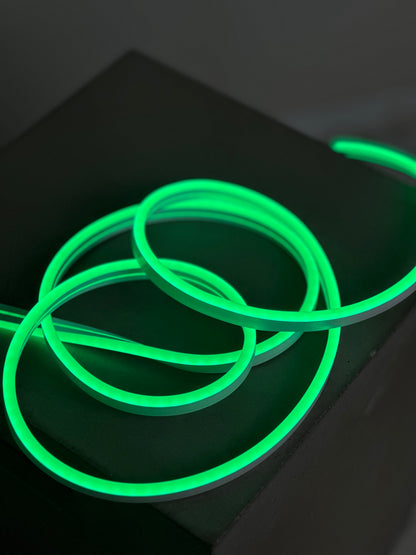 LED Neona Flex lente Green 12V/DC – Gaismas virtene, 8x16mm, 9W/M