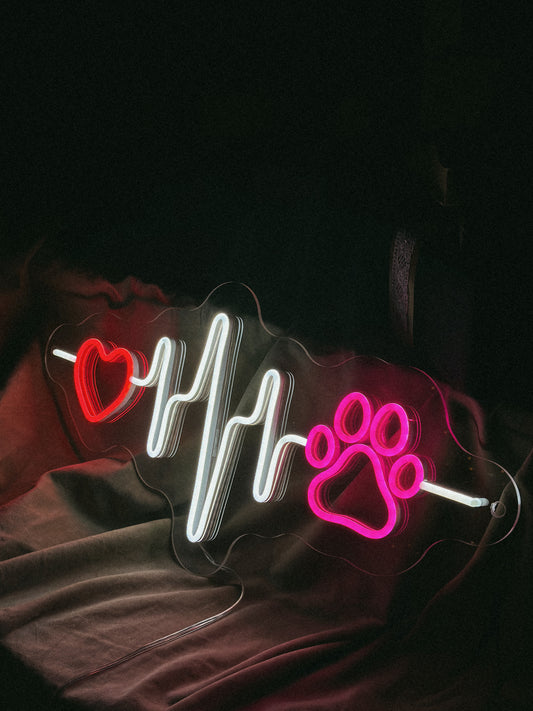 "Pet Heartbeat" Neon LED Sign