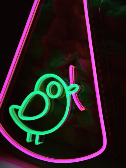 "UFO Bird" Neon LED Sign