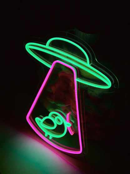 "UFO Bird" Neon LED Sign