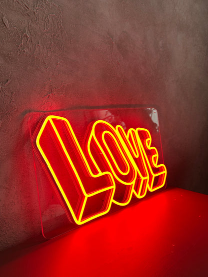 "LOVE 3D" Neon LED Sign