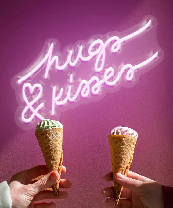 "Hugs & Kisses" Neon LED Sign