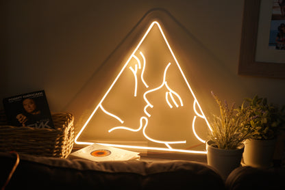 "Love Triangle/Kiss" Neon LED Sign